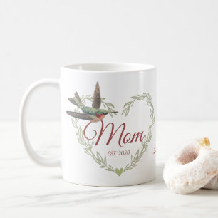 Caneca de Café Verde Sálvia Coração de Mãe Fofa Be