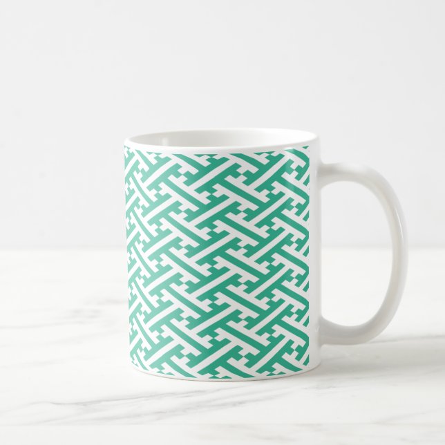 Caneca De Café Verde Sayagata - Padrão De Café Mug (Direita)