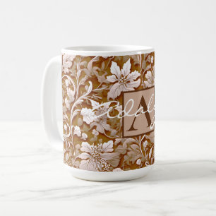 Caneca De Café Verdinho branco-floral vitoriano Elegante