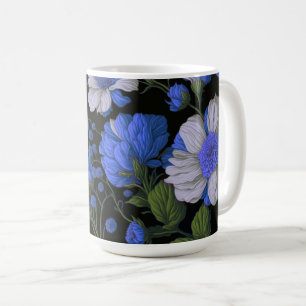 Caneca De Café Verdinhos elegantes, azuis-prateados e elegantes