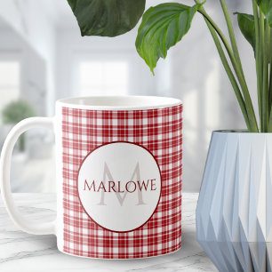 Caneca De Café Verificações de Xadrez Vermelha Clássica ☕️ Café d