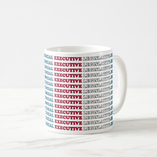 Caneca De Café Verificações e Equilíbrios dos EUA (Frente Esquerda)