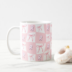 Caneca De Café Verificador de Arco Rosa Inicial Personalizado