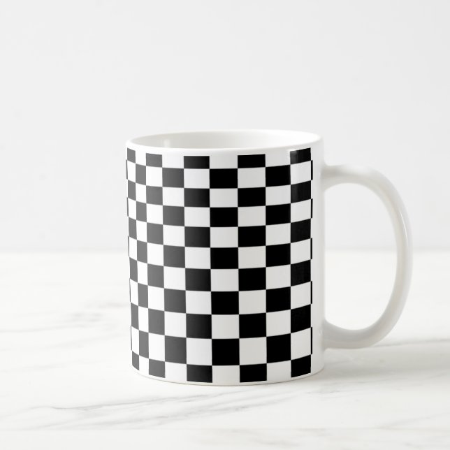 Caneca De Café Verificadores de ilusão óptica preto e branco (Direita)