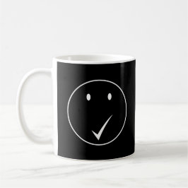 Caneca De Café Verificar face - Tick C01/White.
