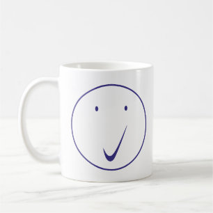 Caneca De Café Verifique a face - Tick, Transp/Blue.
