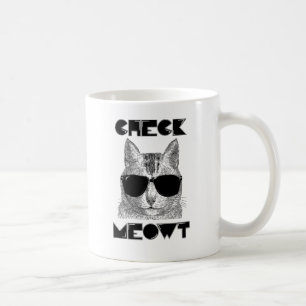 Caneca De Café Verifique Meowt -- Humor do gato