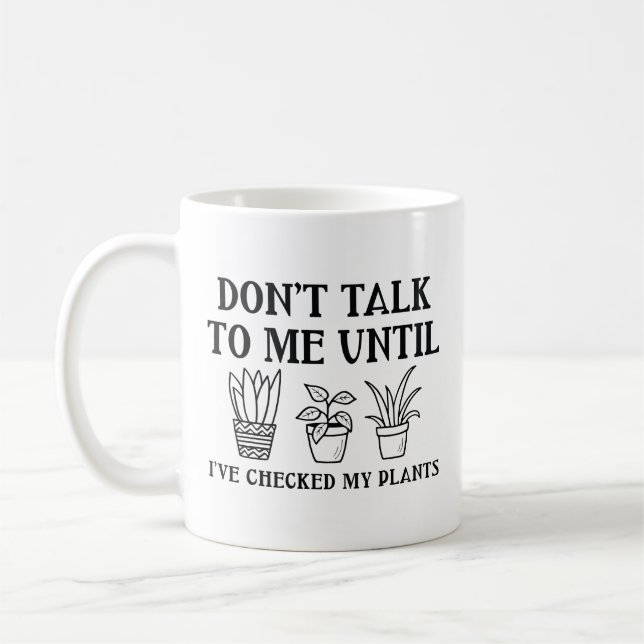 Caneca De Café Verifiquei Minhas Plantas (Esquerda)