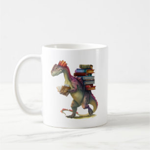 Caneca De Café Verme Dinossauro do Livro - Fantasia Fofa Lendo Lo