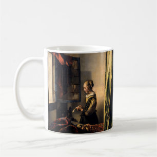 Caneca De Café Vermeer - Rapariga lendo uma carta em uma janela a