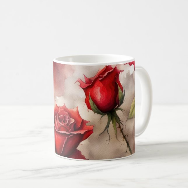 Caneca De Café Vermeilhe Rosa do Vale ou Obrigado (Frente Esquerda)