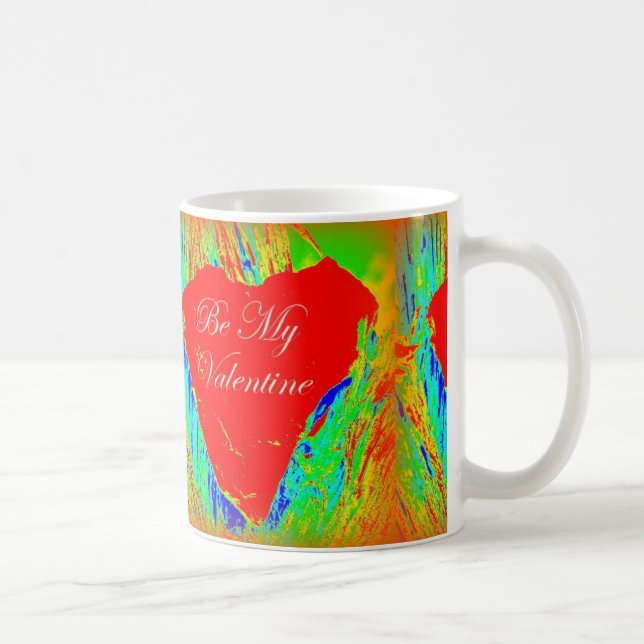 caneca de café vermelha abstrata do coração (Direita)
