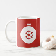 Caneca de Café Vermelha Bola de Natal