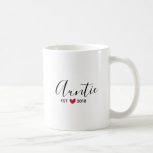 Caneca de café vermelha do Auntie Established Ano