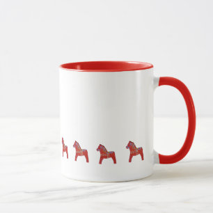 Caneca de café vermelha do cavalo de Dala