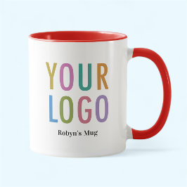 Caneca de Café Vermelha e Branca com Logotipo Pers
