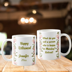 Caneca De Café Vermelhidão Floral Rosa Feliz Retimento Dons engra