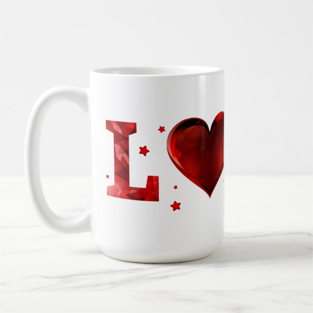 CANECA DE CAFÉ VERMELHO AMOR DO CORAÇÃO (Esquerda)