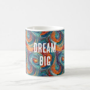 Caneca De Café Vermelho Azul, Anel Laranja