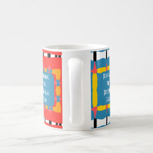 Caneca De Café Vermelho, Azul e Amarelo em greve Geométrico