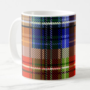 Caneca De Café Vermelho Azul Verde Amarelo Xadrez Tartan Desenho 