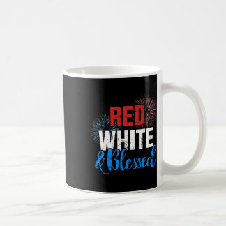 Caneca De Café Vermelho Branco Abençoado Pelo Dia Da Independênci