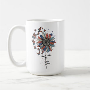 CANECA DE CAFÉ VERMELHO BRANCO AZUL COM BORDAS