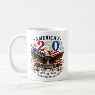 Caneca De Café Vermelho Branco Azul Quatro De Julho