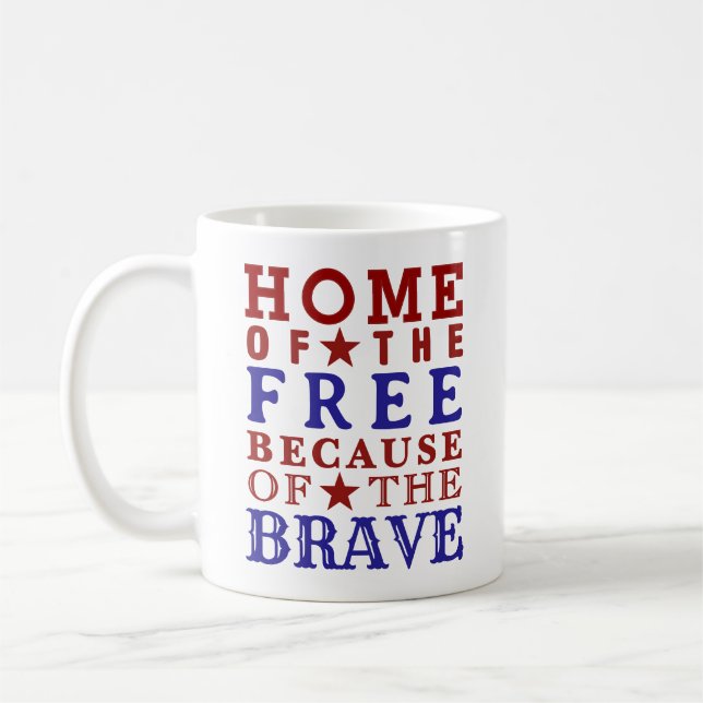 Caneca De Café Vermelho Branco Azul Quatro De Julho (Esquerda)