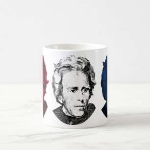 Caneca De Café Vermelho, branco, e azul -- Andrew Jackson