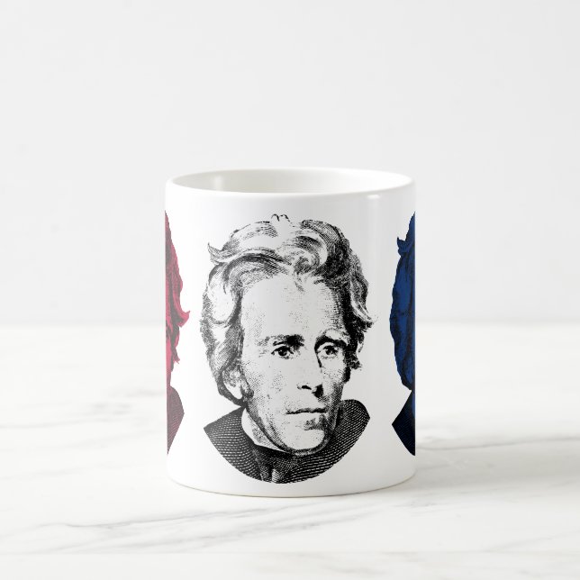 Caneca De Café Vermelho, branco, e azul -- Andrew Jackson (Centro)