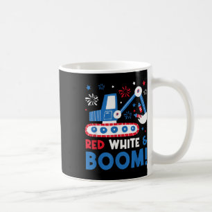 Caneca De Café Vermelho Branco E Boom 4 De Julho Patriótico Escav