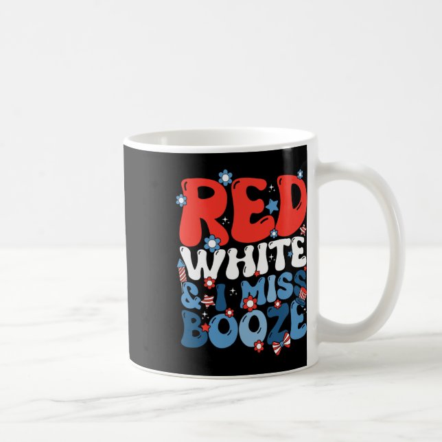 Caneca De Café Vermelho Branco E Eu Sinto Falta De Booze Grávida  (Direita)