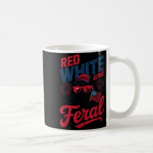 Caneca De Café Vermelho Branco E Feral - Cavalo Patriótico EUA Me