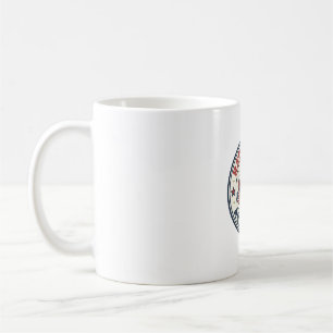 Caneca De Café Vermelho Branco E Fofo Patriótico Feminino Brilho