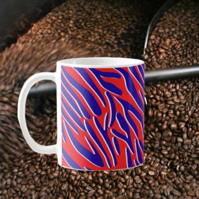 Caneca De Café Vermelho, Branco e Negrito | Tiger Stripe Classic  (Criador carregado)