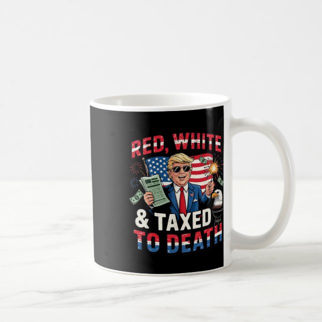 Caneca De Café Vermelho Branco E Taxado Até a Morte  (Direita)