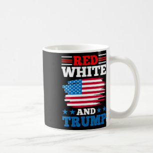 Caneca De Café Vermelho Branco E Trump - Bandeira Americana Pro-t
