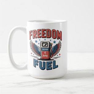 Caneca De Café Vermelho Branco & Recarregado Patriótico 4 de Julh