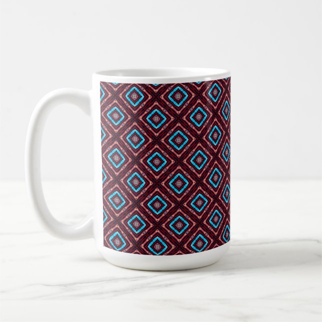 Caneca De Café Vermelho Com Diamante Azul (Esquerda)