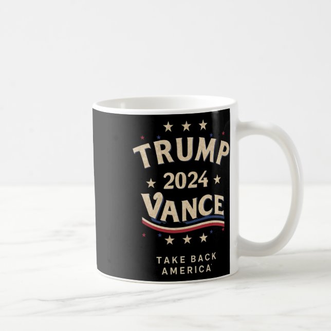 Caneca De Café Vermelho de Vance de Trump na Retro (Direita)