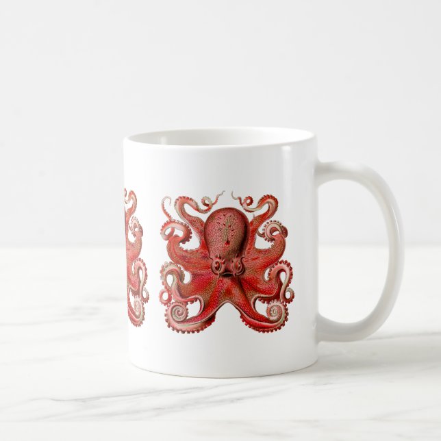 Caneca De Café Vermelho do polvo de Haeckel (Direita)