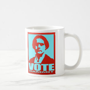 Caneca De Café Vermelho e Aqua do pop art de Susan B. Anthony