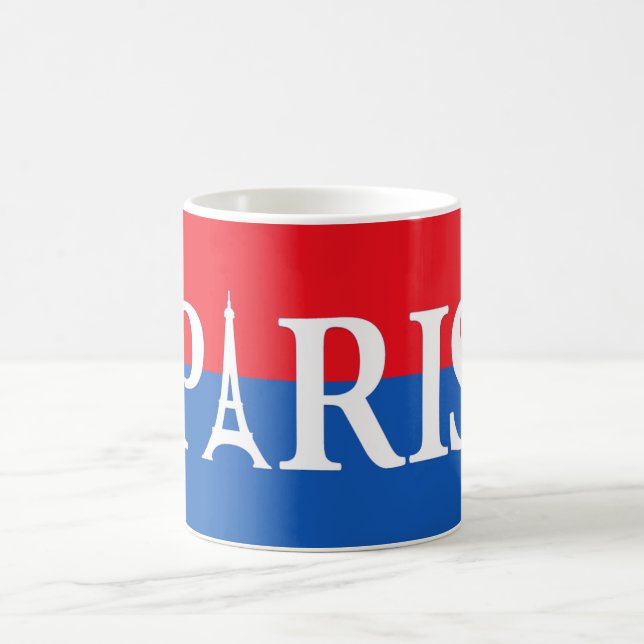Caneca de Café Vermelho e Azul de Paris (Centro)