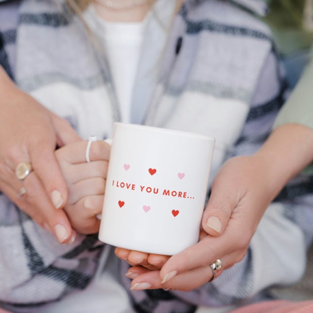 Caneca De Café Vermelho e Rosa Amam Mais do que Café Romance  (Criador carregado)