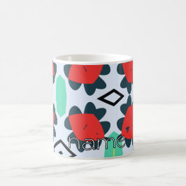 Caneca De Café Vermelho e Verde Expressivos