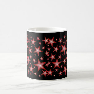 Caneca De Café Vermelho Estrelas - preto
