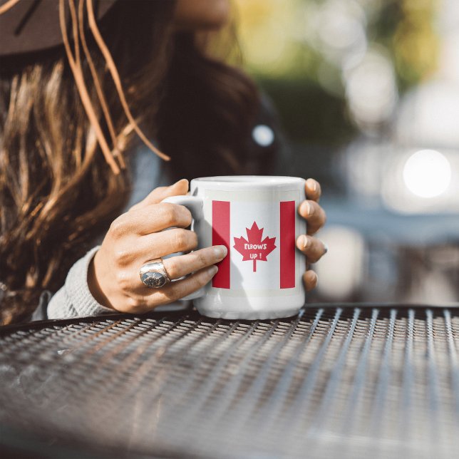 Caneca De Café Vermelho Moderno em branco '' Meu Canadá Cotows Up (Criador carregado)