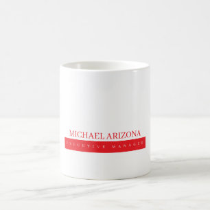 Caneca De Café Vermelho Preto e Branco Minimalista Simples Modern