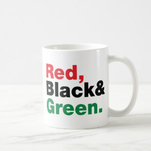 Caneca De Café Vermelho, Preto e Verde.